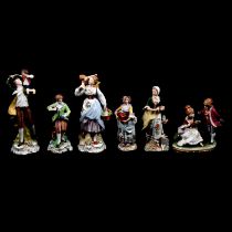 Fourteen Sitzendorf porcelain figures