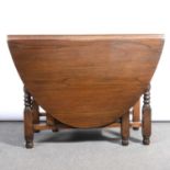 George III style oak dining suite, including table, chairs and dresser