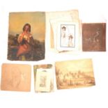 Small collection of 19th Century sketches and drawings,