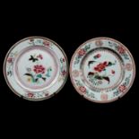 Chinese famille rose plate, Qianlong, and another similar plate