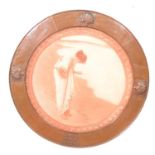 Arts and Crafts circular copper frame