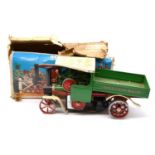 Mamod live steam SW1 steam wagon, green body, boxed.