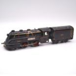 JEP O gauge model railway electric locomotive with tender, SNCF 2-4-0, Bass-Volt Moteur S.59