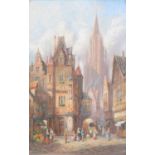 H Schafer - French town scene, said to be Chartres