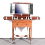 A German fitted mahogany dressing table, early 20th century