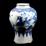 A Chinese blue and white baluster-shape vase