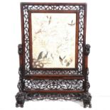 Chinese carved hardwood table screen,