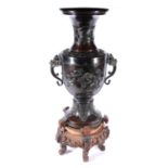 Large Japanese bronze vase, Meiji,