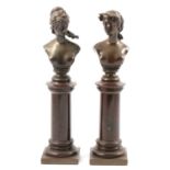 Paul Stotz, A pair of bronze busts of young women