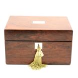 Victorian rosewood travelling box,