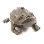 A Chinese bronze water dropper in the form of a three-legged toad