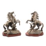 After Guillaume Coustou, a pair of large spelter Marley Horses.