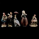 Collection of ten ceramic figurines, including Lladro, Doulton , Etc