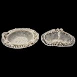 Two early 20th century Belleek Irish porcelain baskets