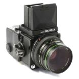Bronica Zenza ETRS medium format camera, with Zenzanon 1:2.8 75mm lens.