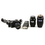 Olympus E510 SLR digital camera and lenses.