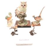 Five decorative bird ceramic figures