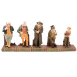 Set of five Aynsley Dickens Series figurines