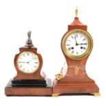 Edwardian balloon mantel clock and French mantel clock