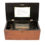 19th century Swiss music box, playing six airs