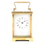 Small French brass cased carriage clock,