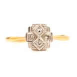 An Art Deco diamond cluster ring.