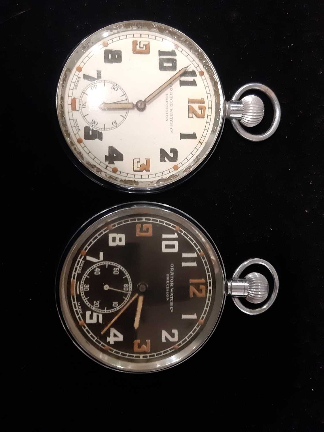 Seven military pocket watches, two cases, a Hamilton wrist watch. - Bild 2 aus 2