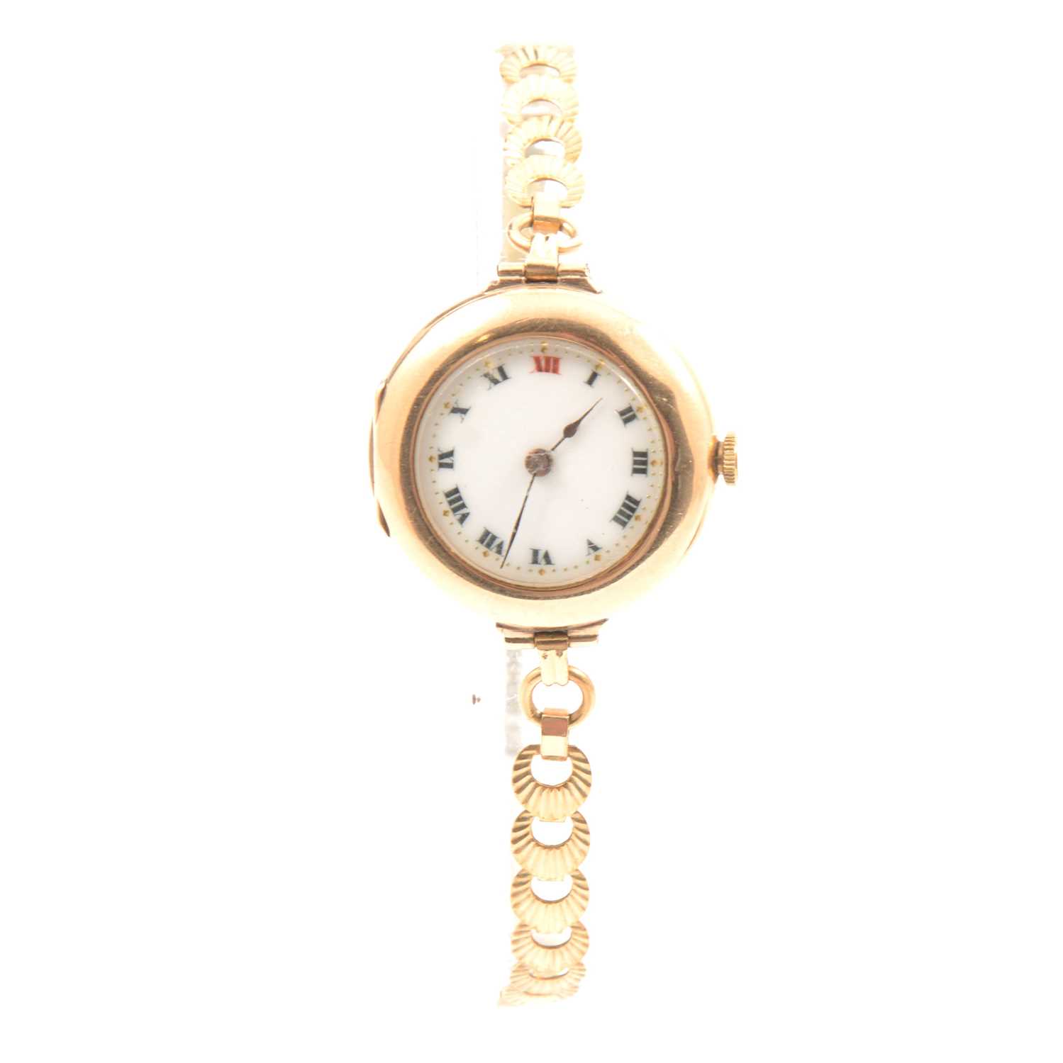 Rolex - a lady's 9 carat gold wristwatch.