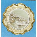 Five Spode Hunting Series plates and a Coalport plate, Winter scene.