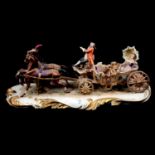 Large Capodimonte group, Lady in a horse-drawn carriage