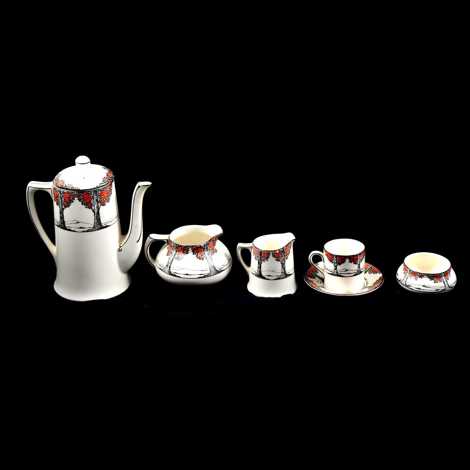 Crown Ducal part coffee service, Orange Tree design