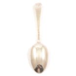 A George III silver Hanovarian pattern scallop-back table spoon, George Smith II