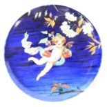 Continental hand-painted pottery charger, by Jules Antoine Legrain, for Theodore Deck, 1870