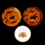 Royal Crown Derby plate, and pair of Doulton Series Ware plates