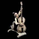 Capodimonte figure, Clown Violoncello, by Tiziano Galli