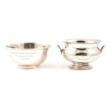 Victorian silver sugar bowl, Martin, Hall & Co, Sheffield 1859, and another silver sugar bowl.