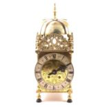 Reproduction brass lantern clock,