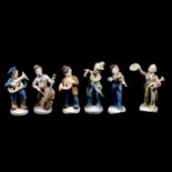 Six-piece German porcelain band, by Grafenthal