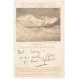 Mount Everest Expedition 1924, Base Camp postcard with postmark.