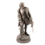 Victorian bronzed spelter sculpture of a huntsman,
