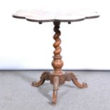 Victorian walnut and marquetry occasional table,