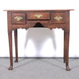 George III oak lowboy,