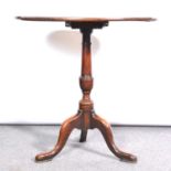 Victorian oak tripod table,