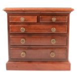 Victorian style mahogany apprentice chest of drawers,