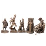 Set of seven Heredities bronzed resin models, including Tristan & Isolde etc7