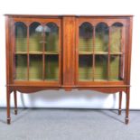 Victorian inlaid mahogany display cabinet,