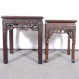 Two Chinese hardwood tables,
