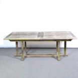 Teak garden table and coffee table,