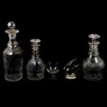 Remaining Victorian and later drinking glasses including rummers, flutes, and wines.