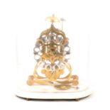 Victorian brass skeleton clock,